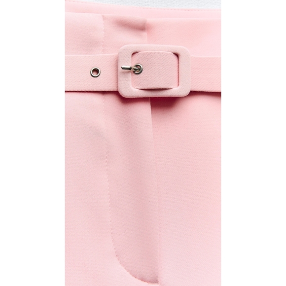 Zara Wide Leg Belted Pants Pink - Picture 12 of 13